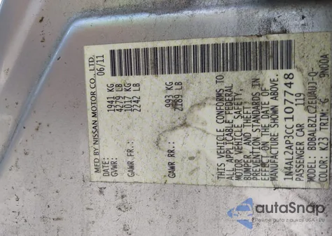 2012 Nissan Altima 2.5 S from USA, damaged, VIN 1N4AL2AP3CC107748